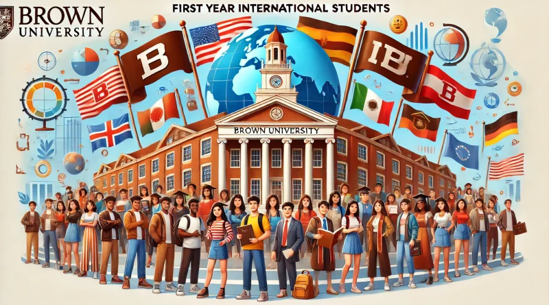 Brown University's First Year International Students Financial Aid program. Display a diverse group of int copy